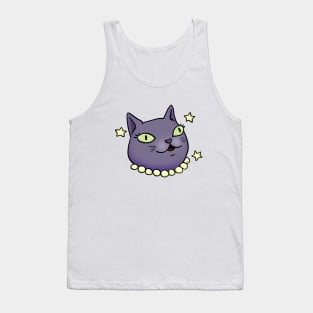 Blue Princess Cat Tank Top